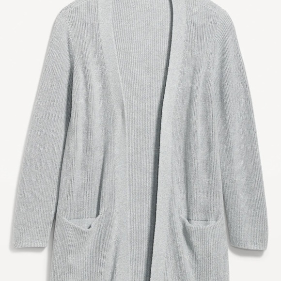 NWT OLD NAVY Textured Long-Line Open-Front Sweater    Heather Gray - Picture 4 of 7